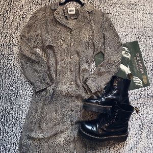 Vintage 80s / Snakeskin Shift Dress